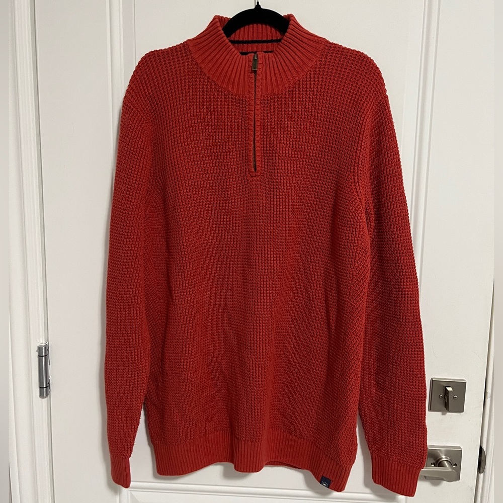 NWT - Fat Face Men's Waffle Knit Half Zip Neck Sweater - Size XL